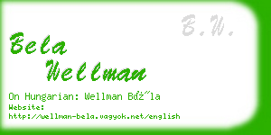 bela wellman business card